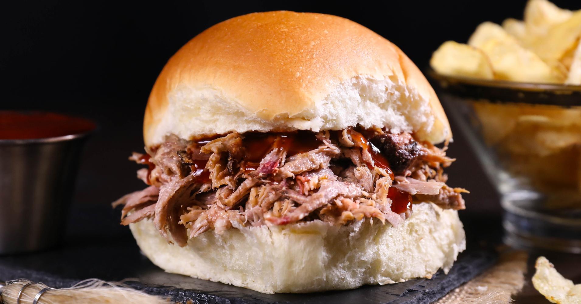 Smoked Right Here Pulled Pork Sandwich Cookout