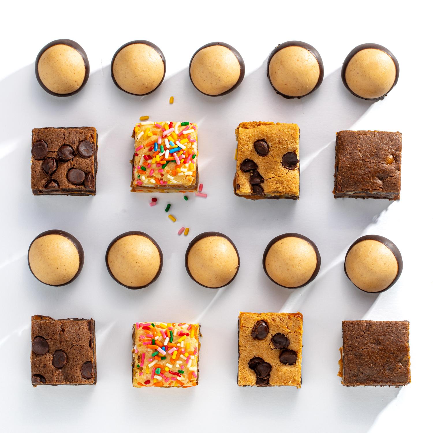Assorted 16 count killer brownie and 12 count DLM buckeyes 