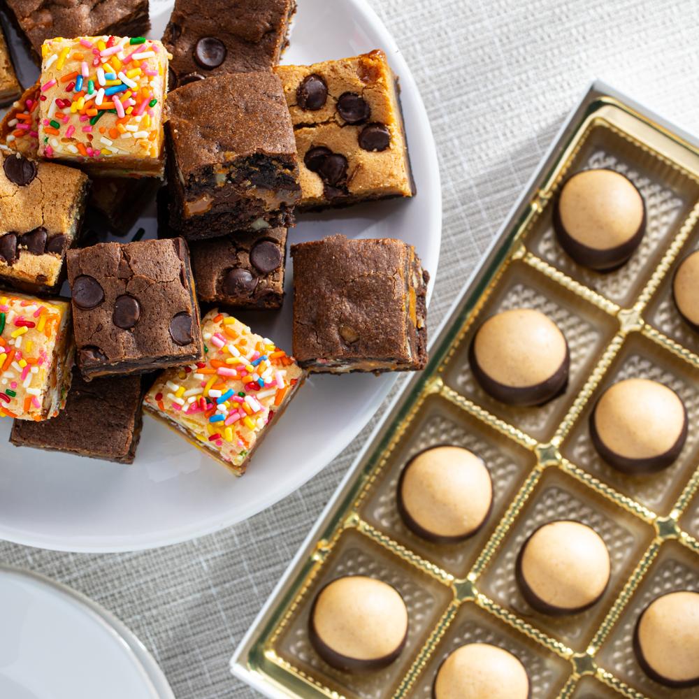 Assorted 16 count killer brownie and 12 count DLM buckeyes 