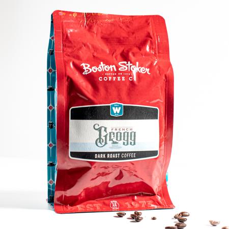 Grogg frenchroast dark coffee from boston stoker