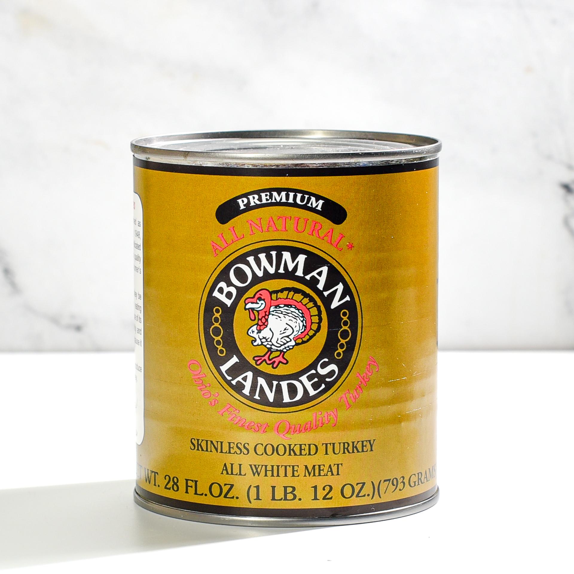 Bowman Landes Skinless cooked turkey all white meat 28 oz