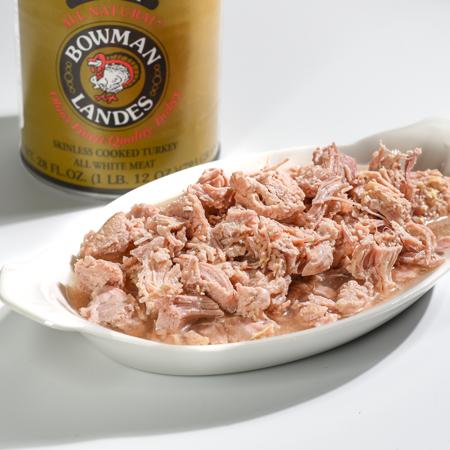 Bowman Landes turkey meat canned