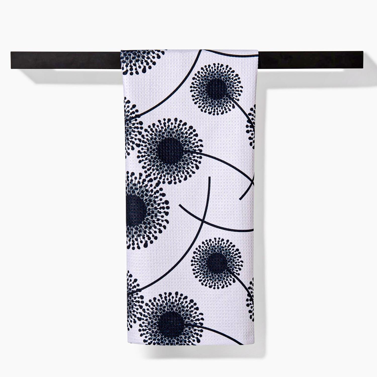 Geometry Fully Bloomed Tea Towel for Kitchen
