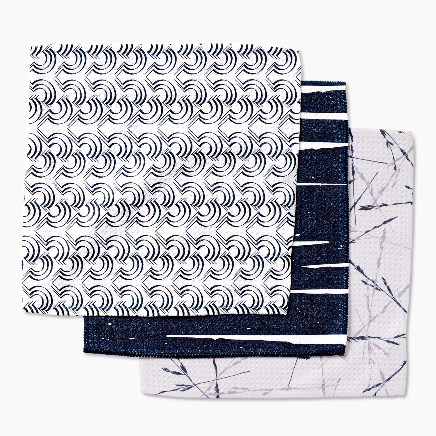 Geometry Night Reeds Dishcloths