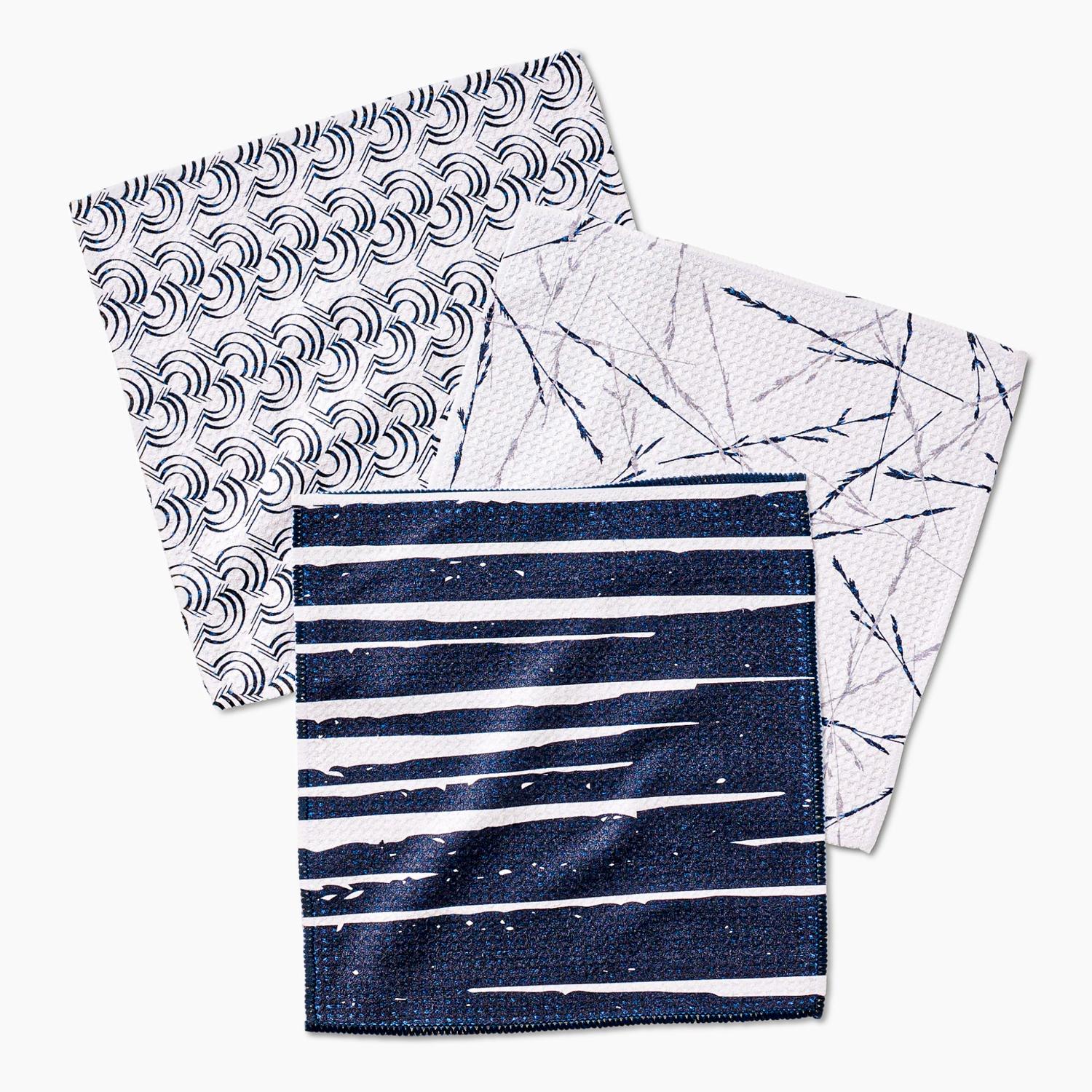 Geometry Night Reeds Dishcloths