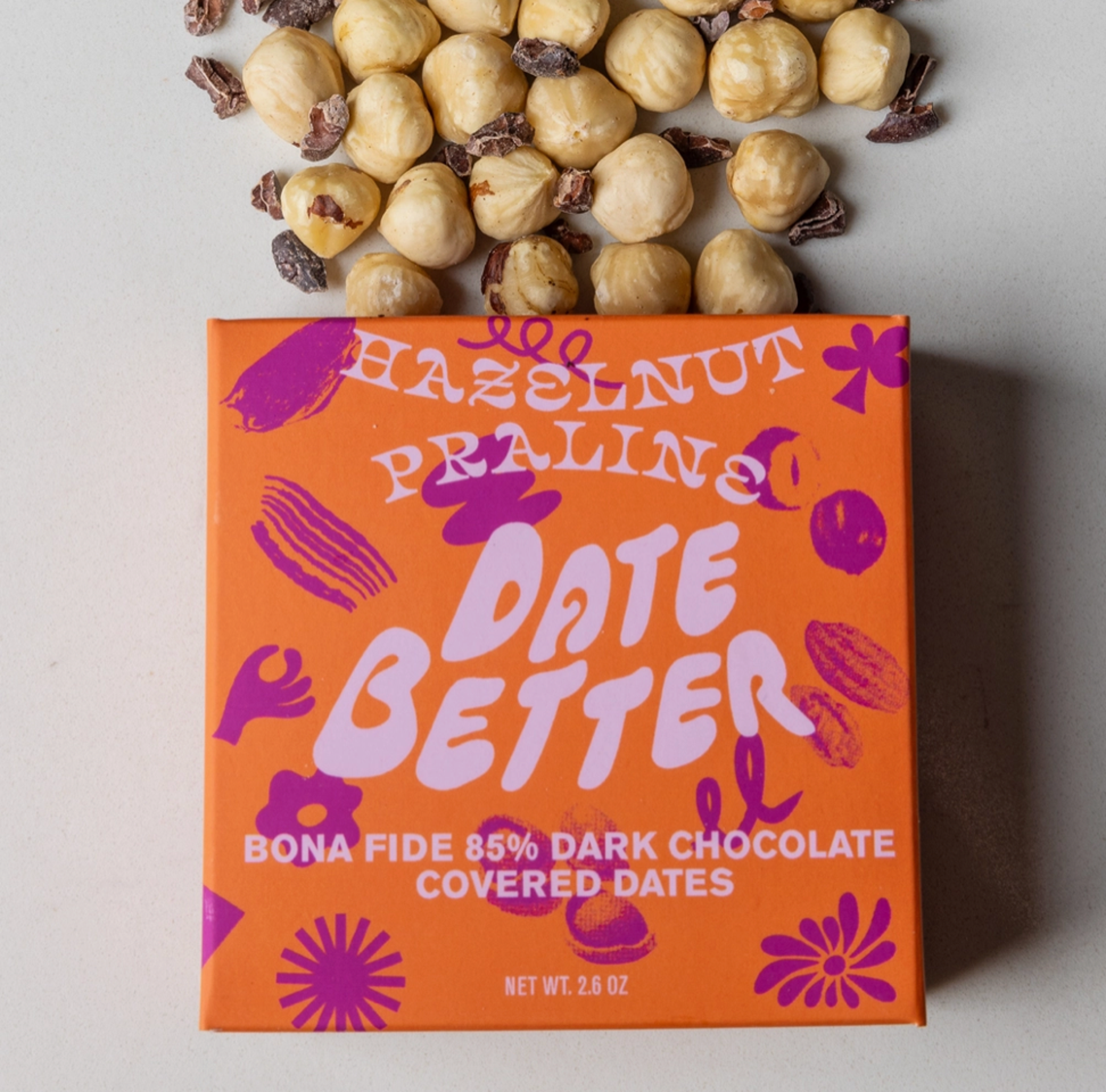 Date Better Snacks Hazelnut Praline Chocolate Covered Dates