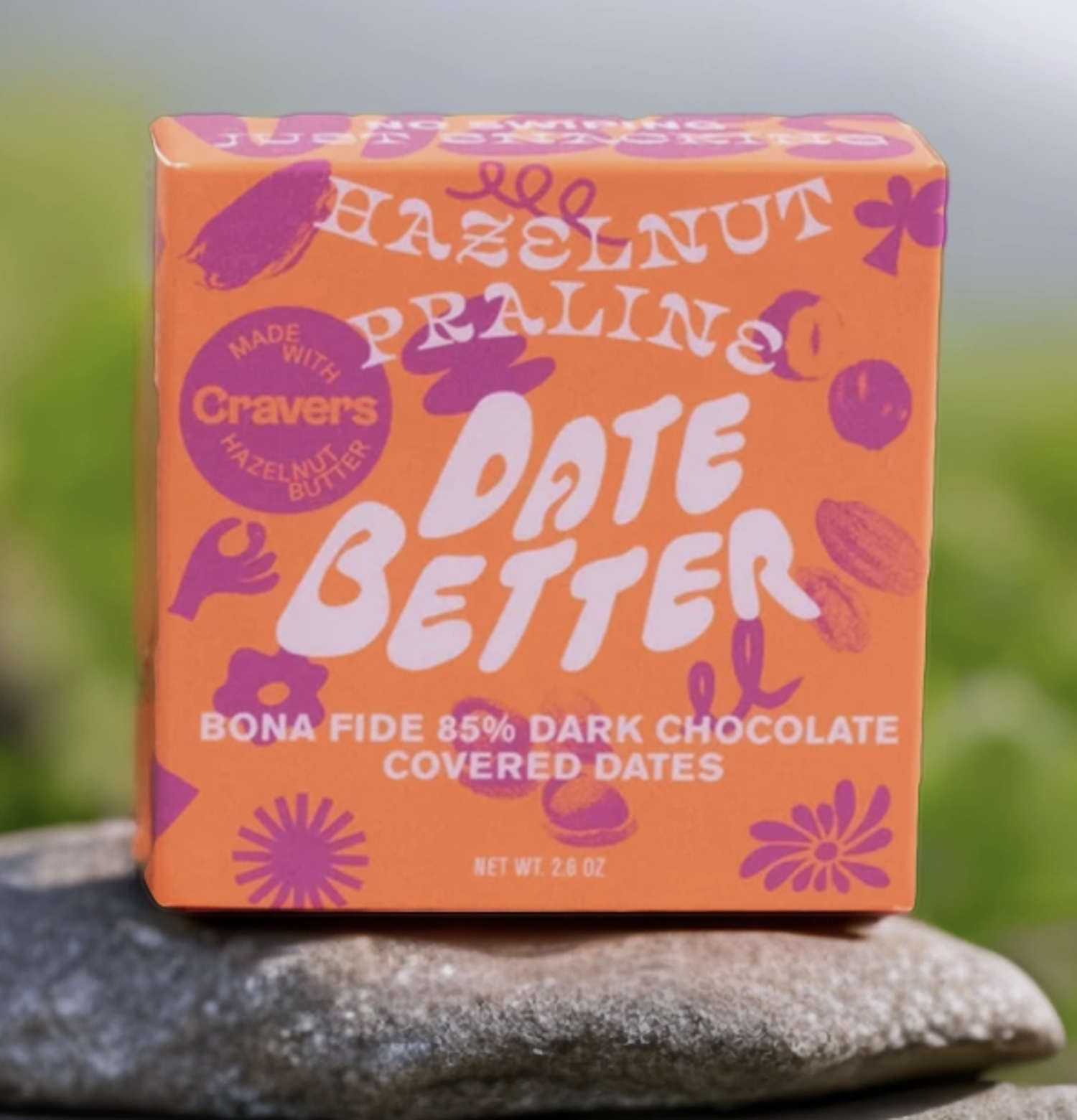 Date Better Snacks Hazelnut Praline Chocolate Covered Dates