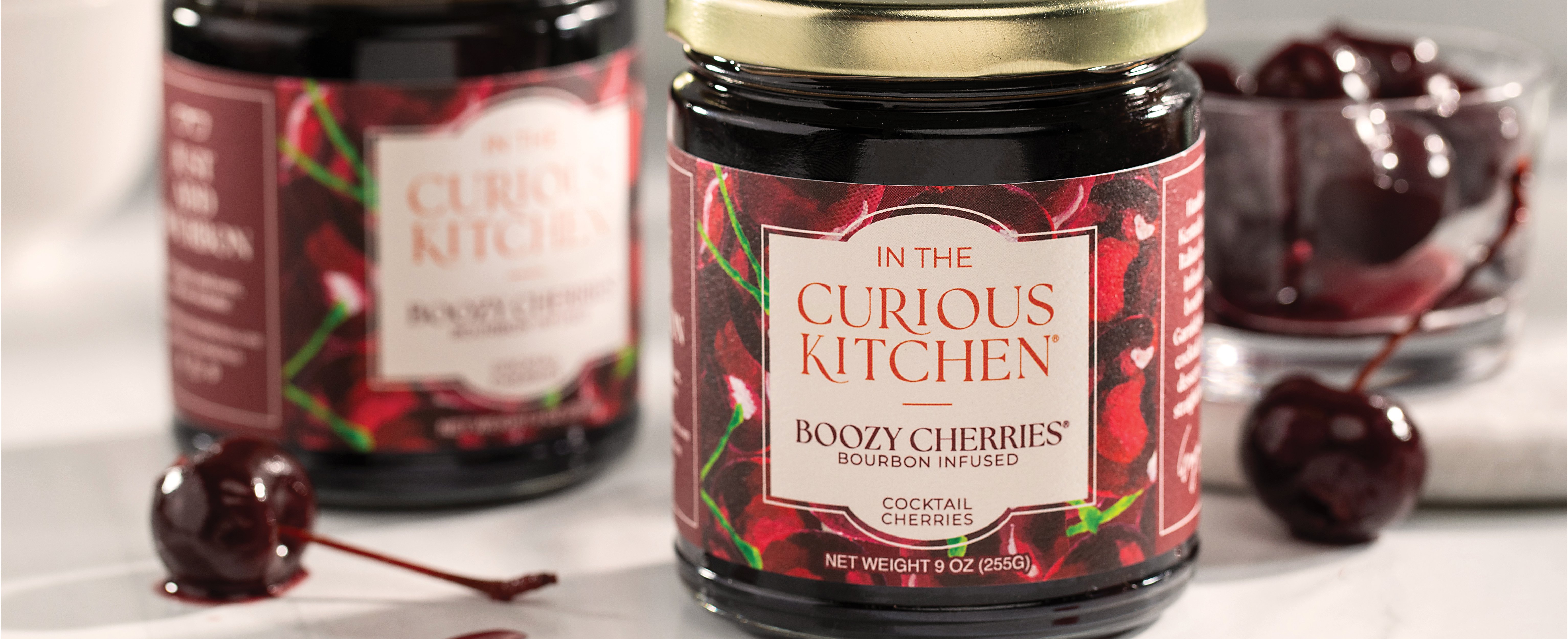 In the Curious Kitchen Boozy Cherries