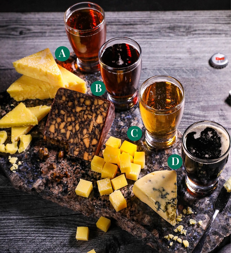 Irish Beer and Cheese Flight