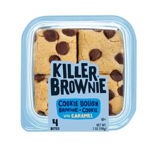 Killer Brownie Cookie DOugh Brownie and Cookie with Caramel 4 bites