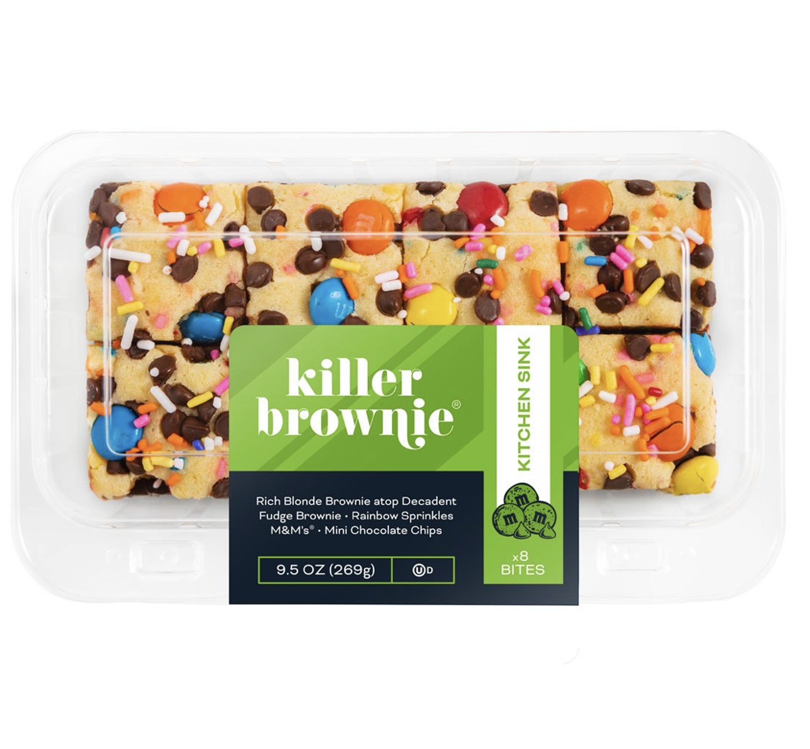 Killer Brownie kitchen sink 8 count bites with M&M's and chocolate chips