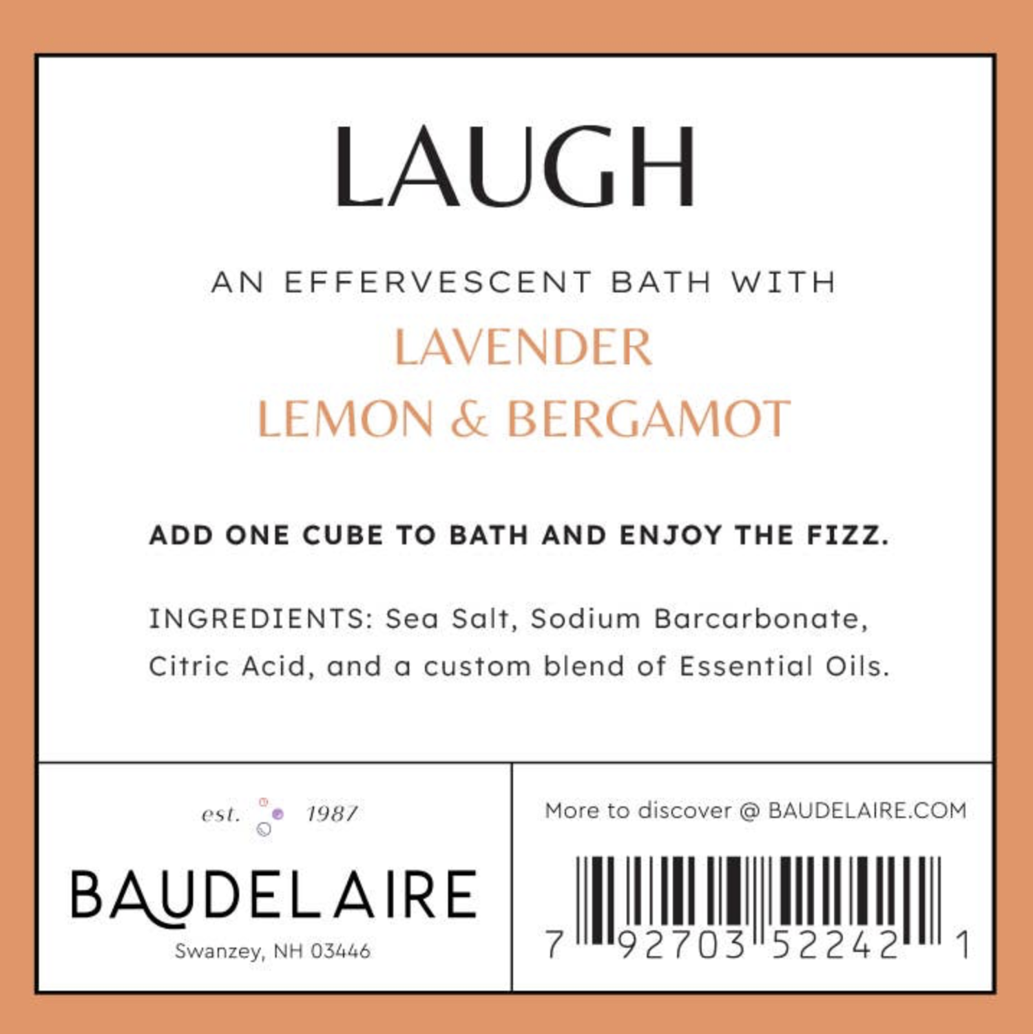 Baudelaire Laugh Bath Cube levander lemon bergamot