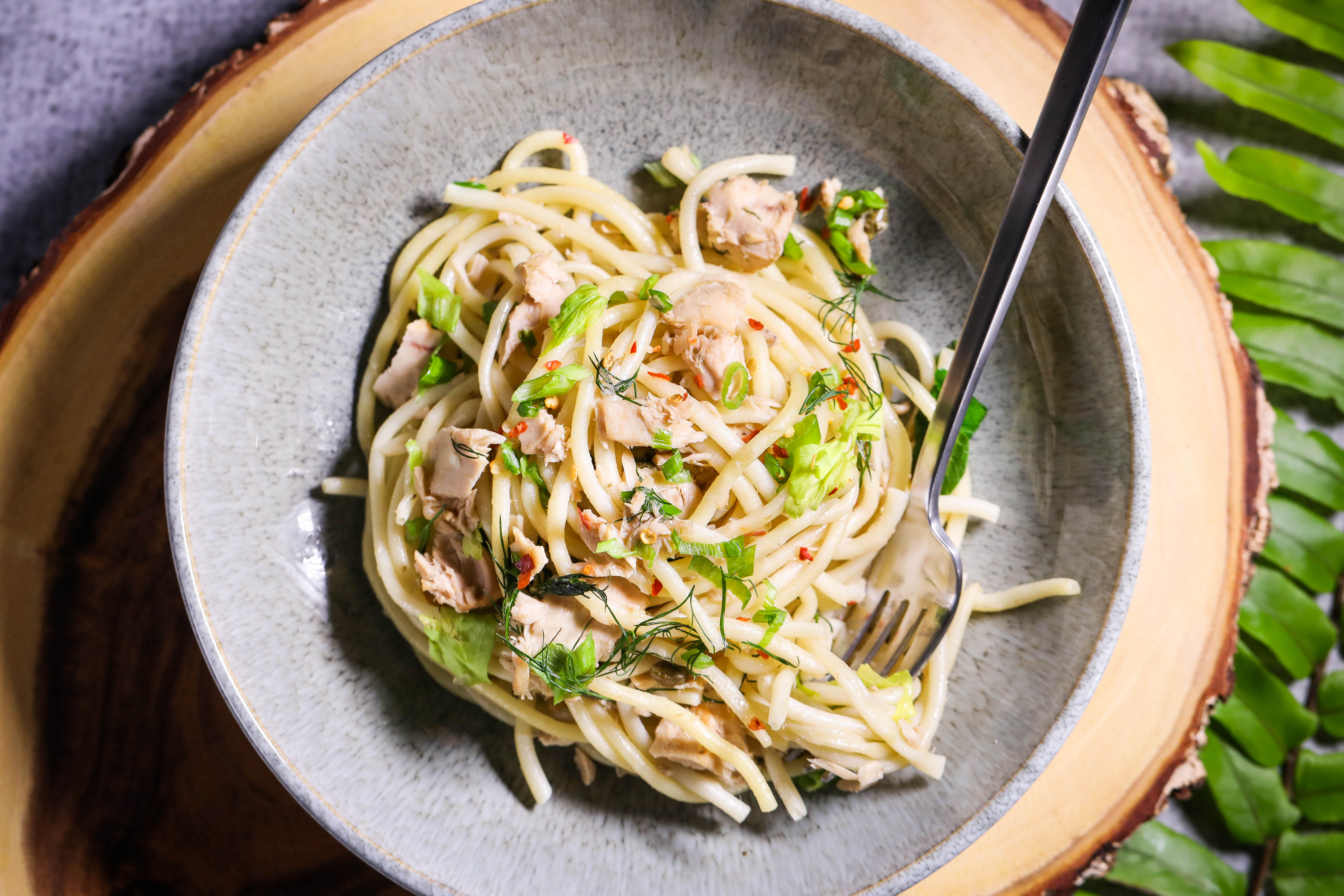 Pasta With Tuna, Capers, & Herbs