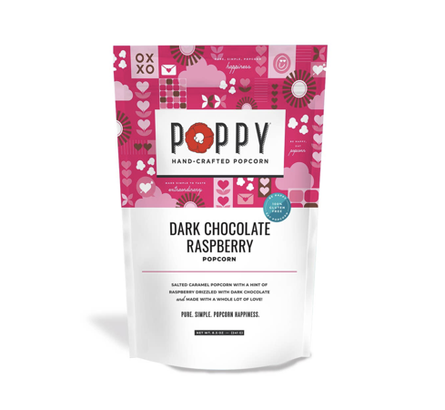 Poppy Handcrafted Popcorn Dark Chocolate Raspberry