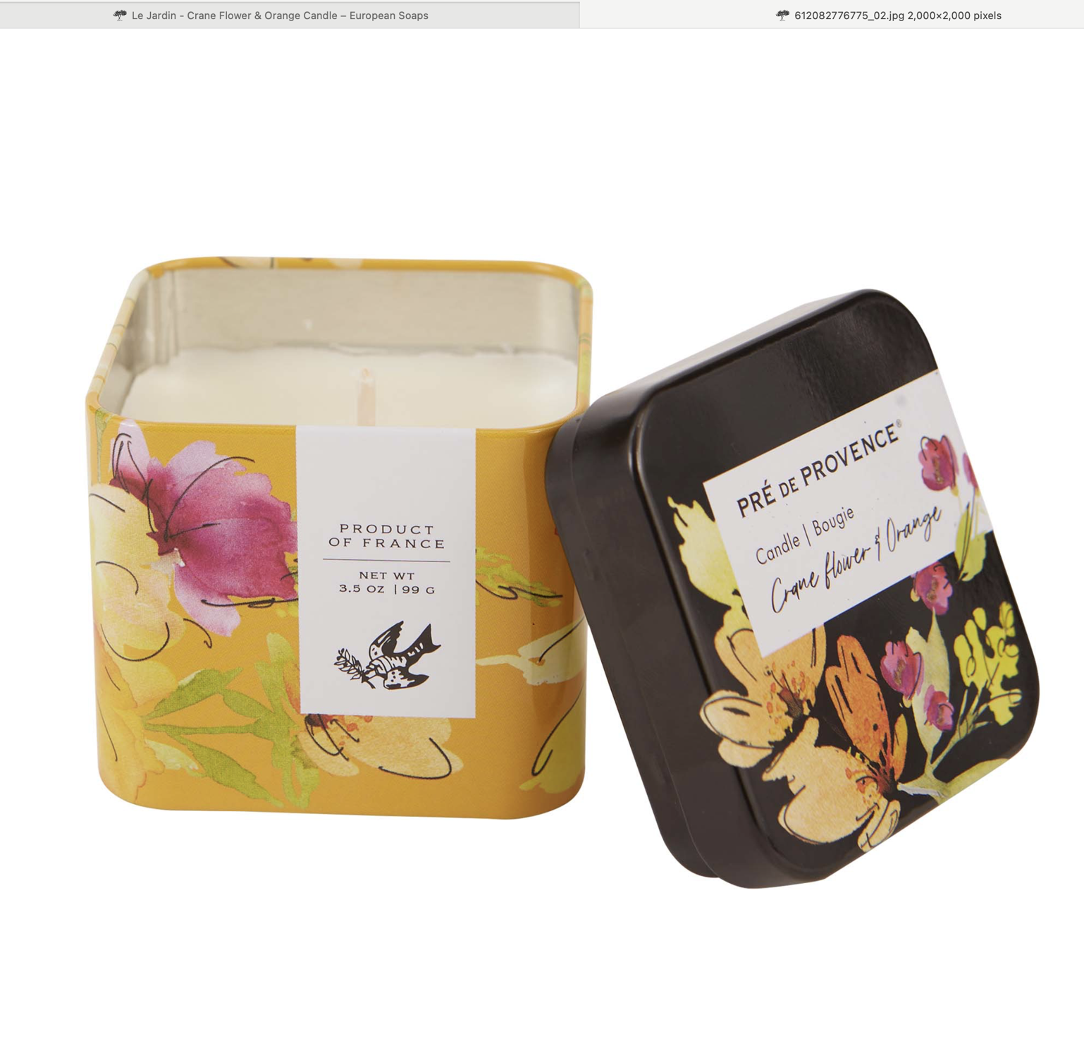 Candle Le Jardin Crane Flower and Orange Gift Set