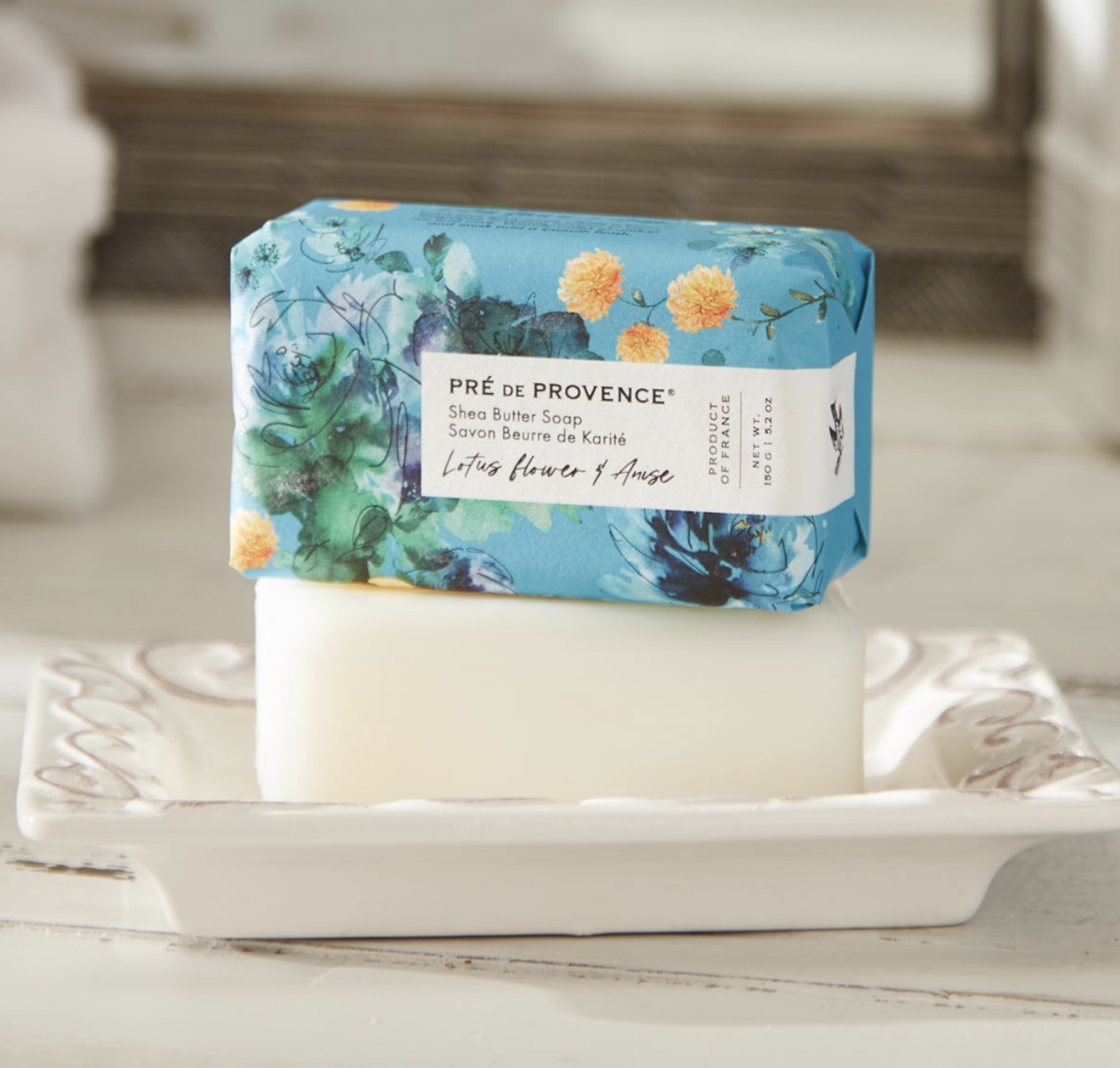 pre de provence lotus flower and anise bar soap wrapped