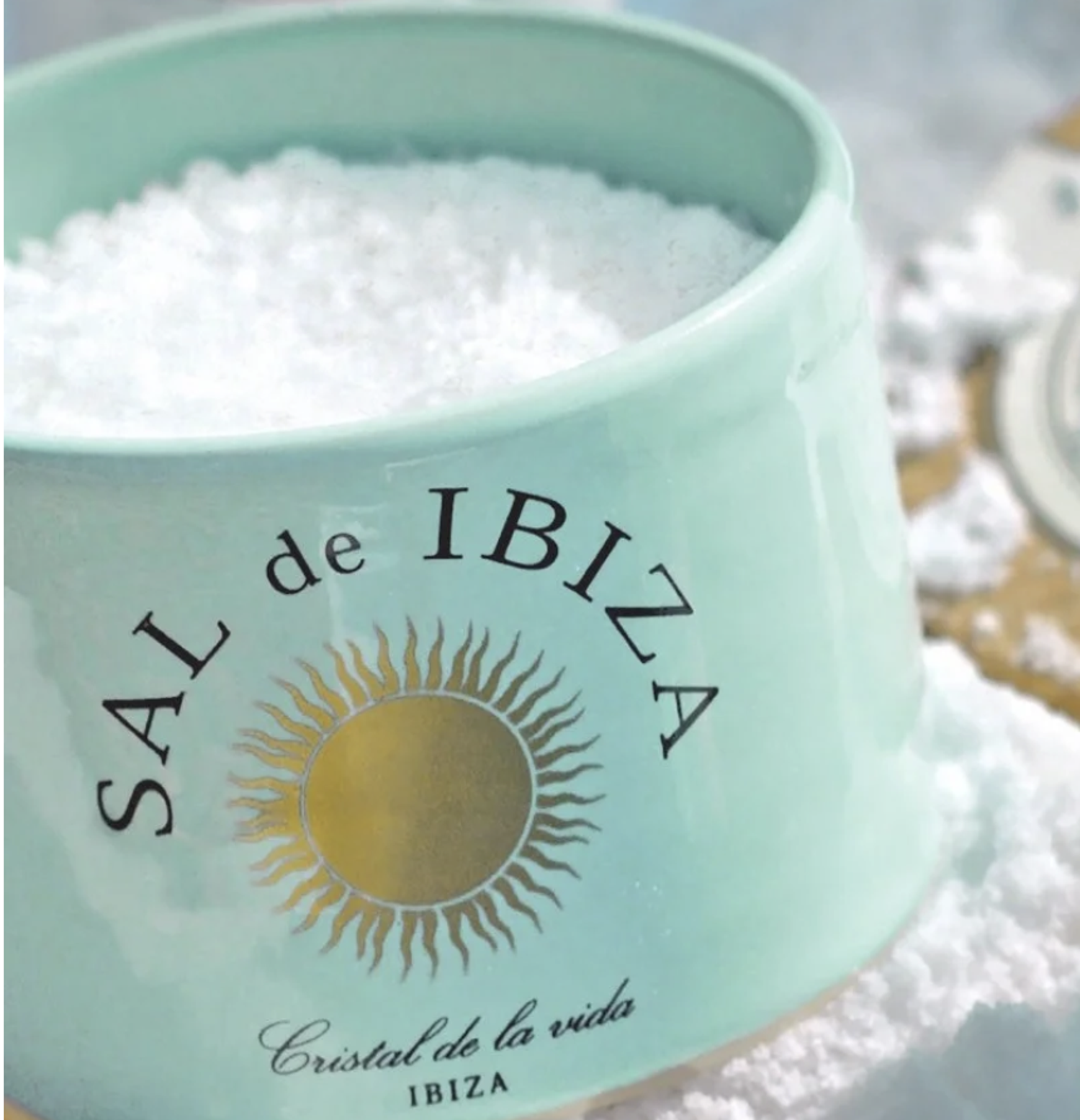 sal de ibiza salt ceramic jar with spoon