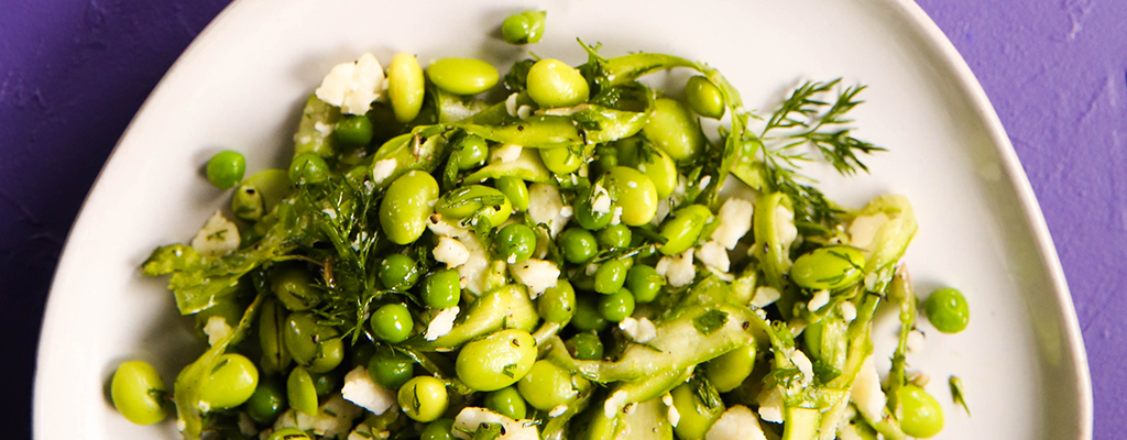 spring pea salad with asparagus and pecorino