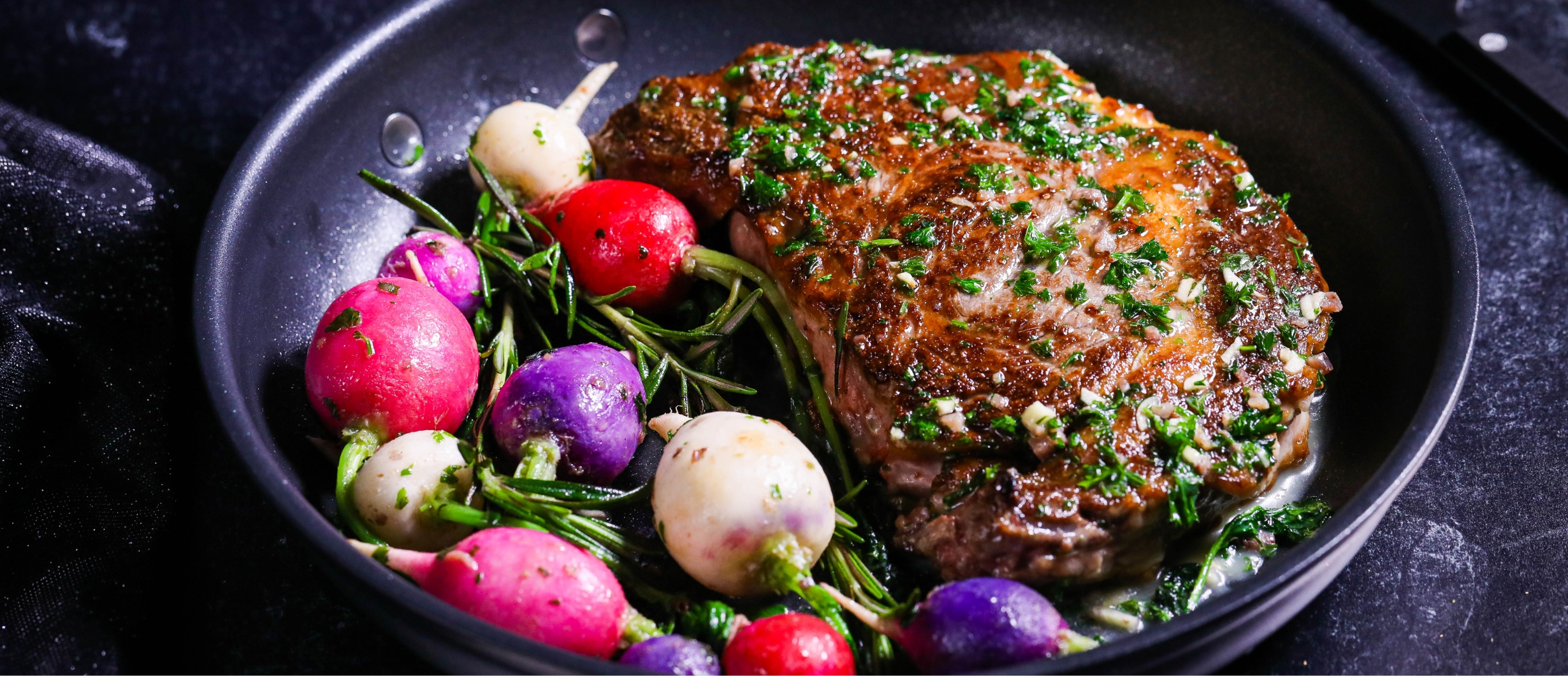 Roasted Rib-Eye & Radishes