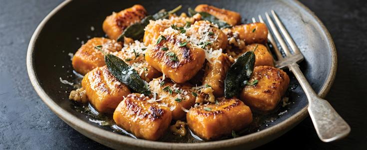 Homemade Sweet Potato Gnocchi with Two Sauces