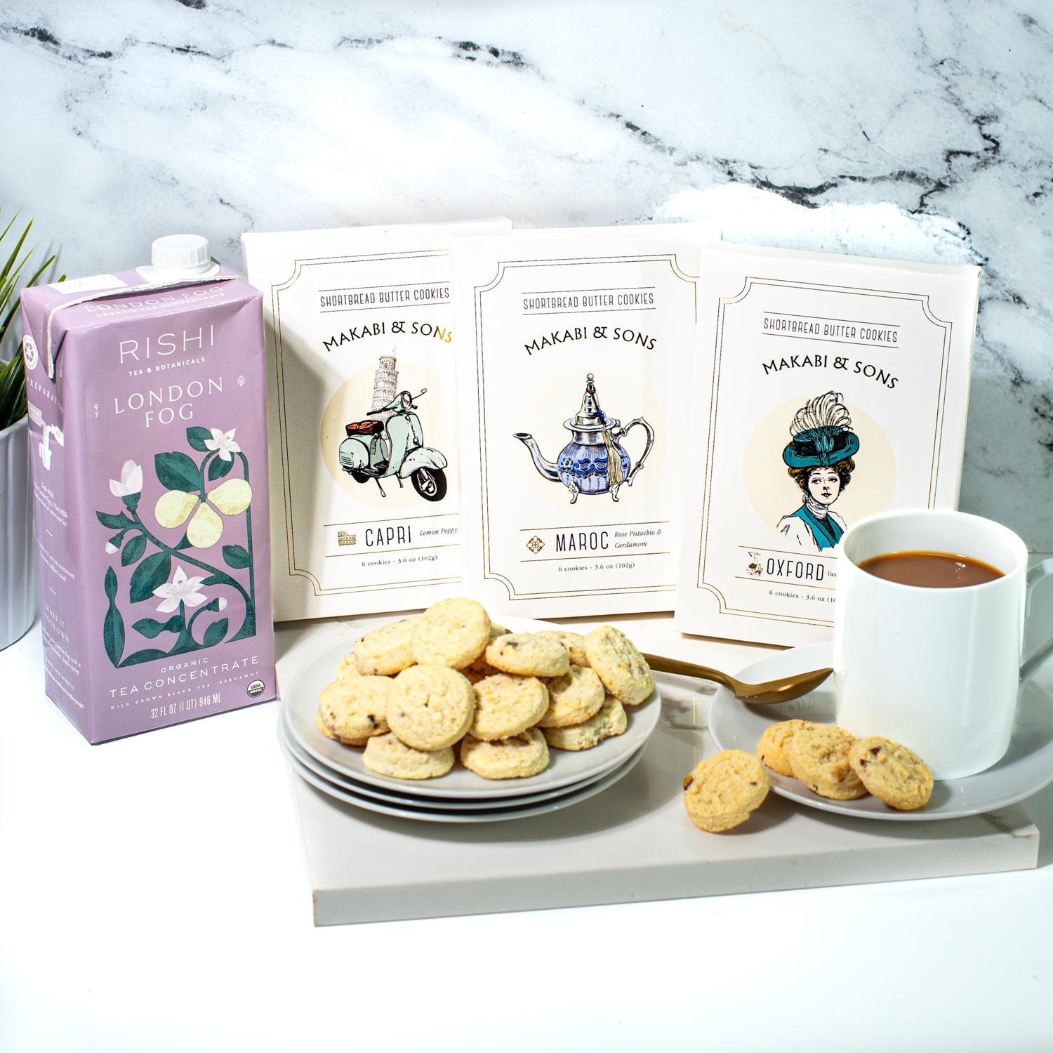 High Tea with Rishi London Fog and Makabi and sons cookies