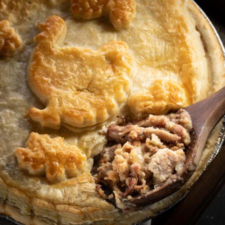 DLM Turkey Pot Pie with stuffing and cranberries