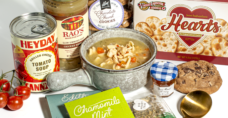 Get well soon food gifts, surgery recovery care package, soup and cookie gift delivery, gourmet sympathy meals, soup gifts, comfort gifts