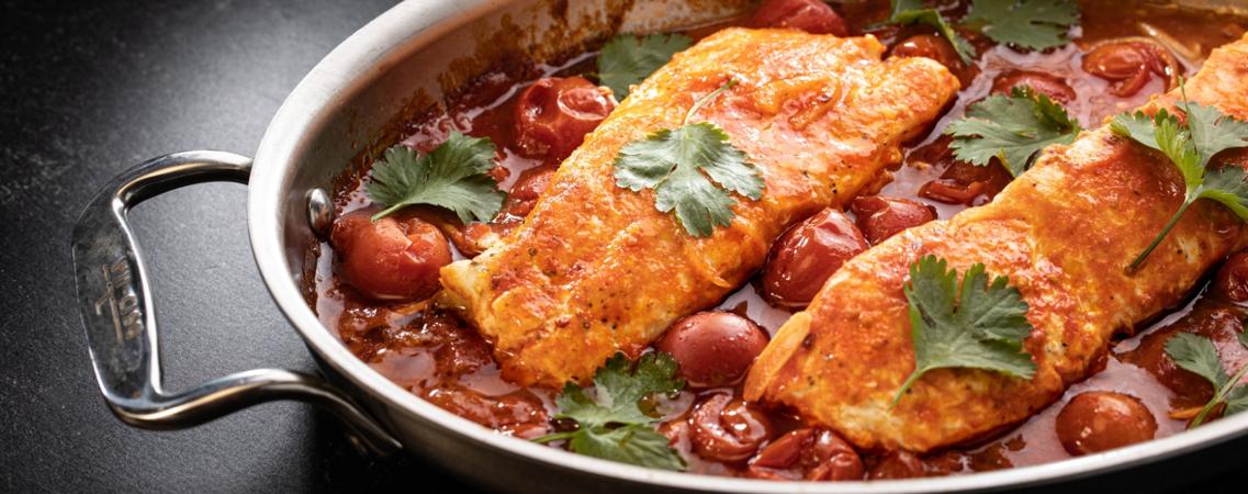 Poached Cod in Herby Tomato Broth