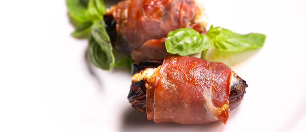 Dates With Goat Cheese, Basil, & Prosciutto