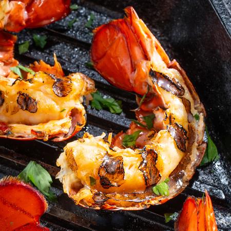 Grilled Lobster with Garlic Herb Butter