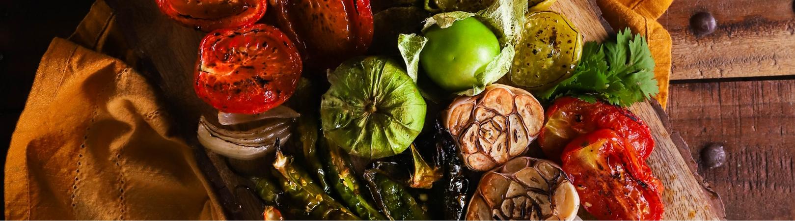 Oven-Blistered Salsa Veggies