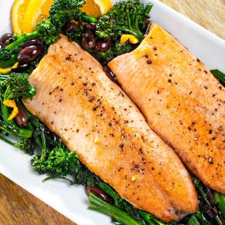 Trout with Broccolini