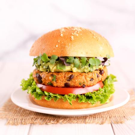Sweet Potato & Black Bean Veggie Burgers