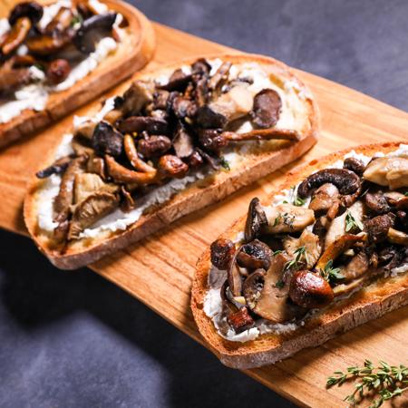 Sautéed Mushroom Toast With Goat Cheese 