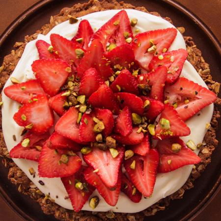 Strawberry Oatmeal Cookie Tart