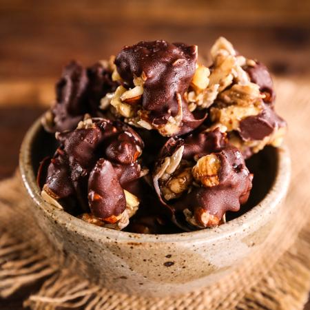 Nuts About Chocolate Clusters