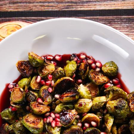 Roasted Brussels Sprouts with Pomegranate