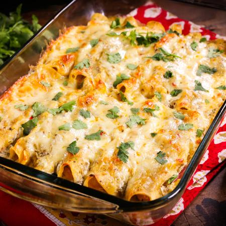 Green Chile Turkey Enchiladas
