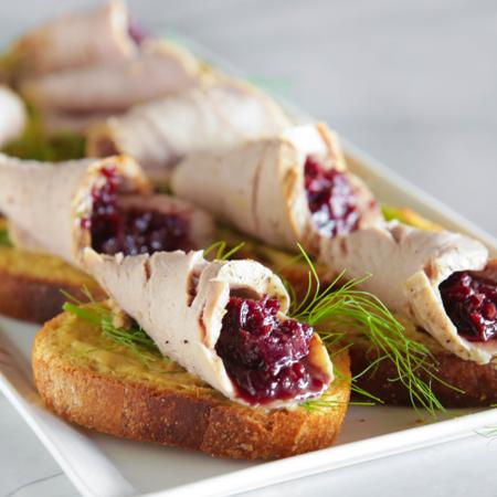 Pork Tenderloin With Cherry Relish Crostini