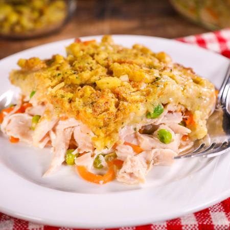 Stuffing Crusted Turkey Pot Pie