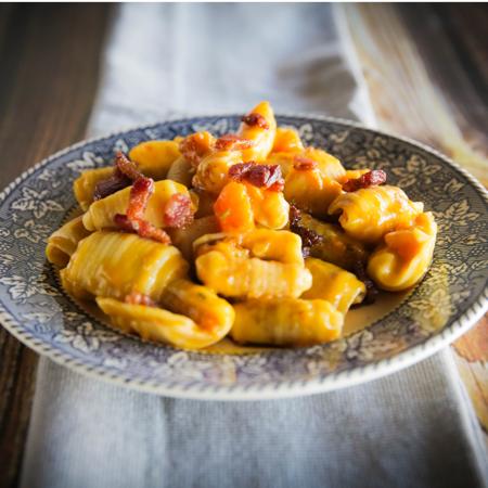 Pasta with Butternut Squash and Bacon