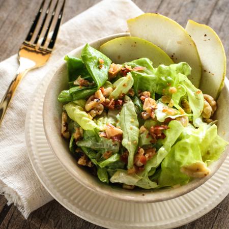 Pear, Pancetta, and Walnut Salad