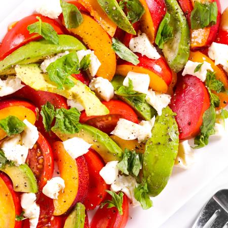 Avocado & Nectarine Caprese Salad