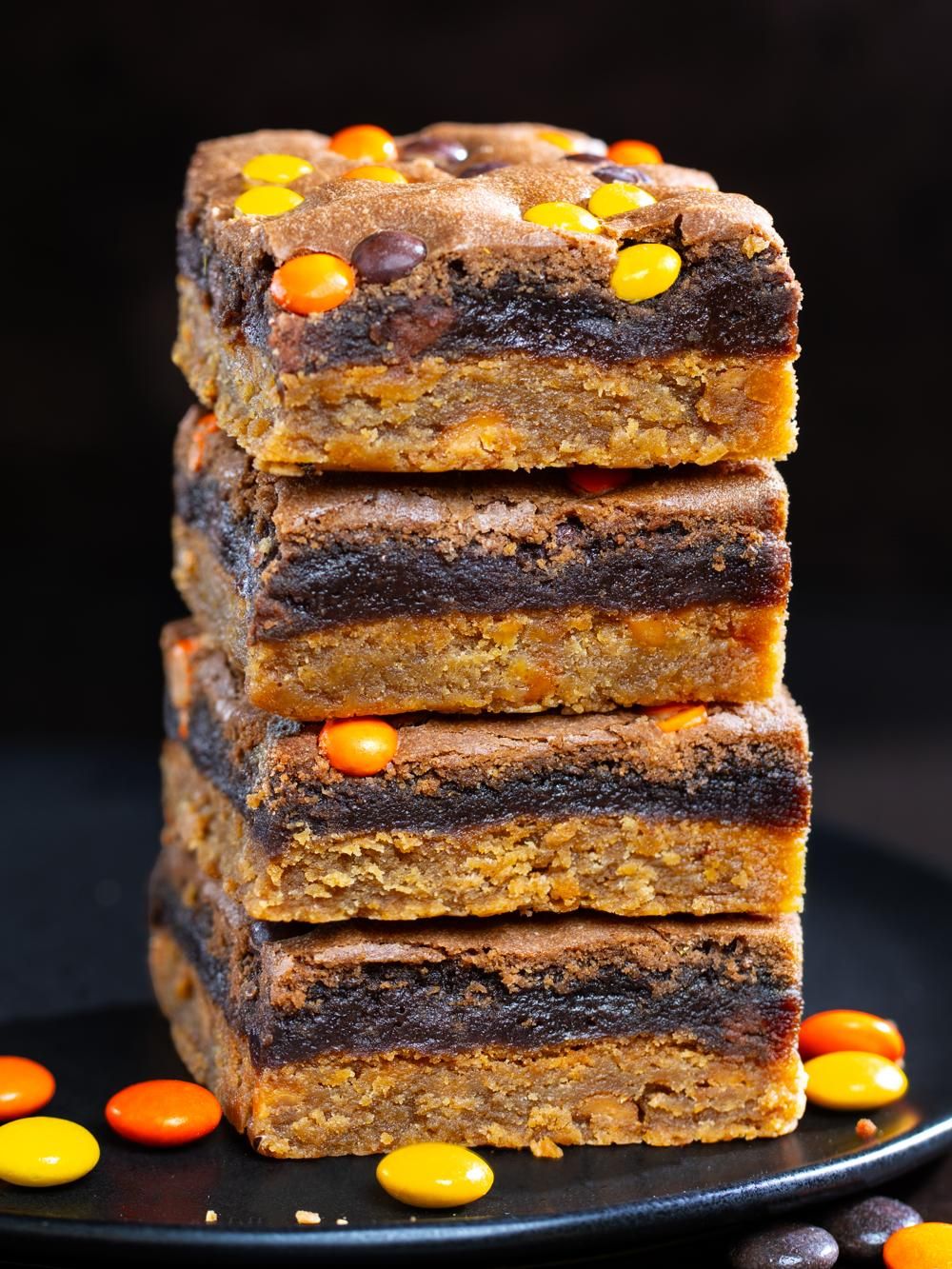 Killer Brownie Chocolate Peanut Butter Brookie with Reese's Pieces Candies