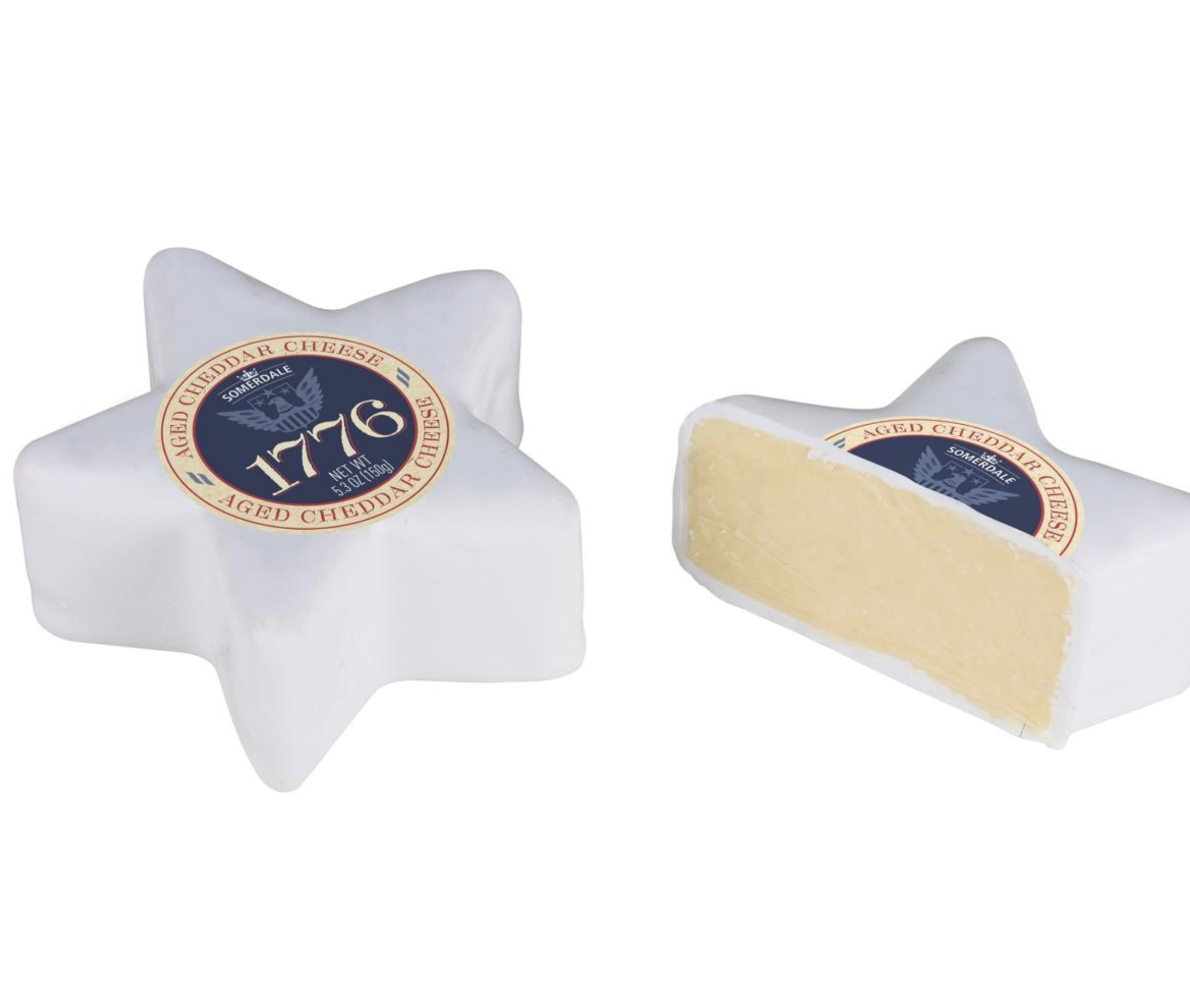 1776 red white and blue star cheese