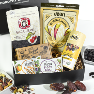 Better For You Snack Box 2026 with Joon Pistahios, Chukar Cherries, Shar Trail Mix and Big Spoon Figgy Chai Bar