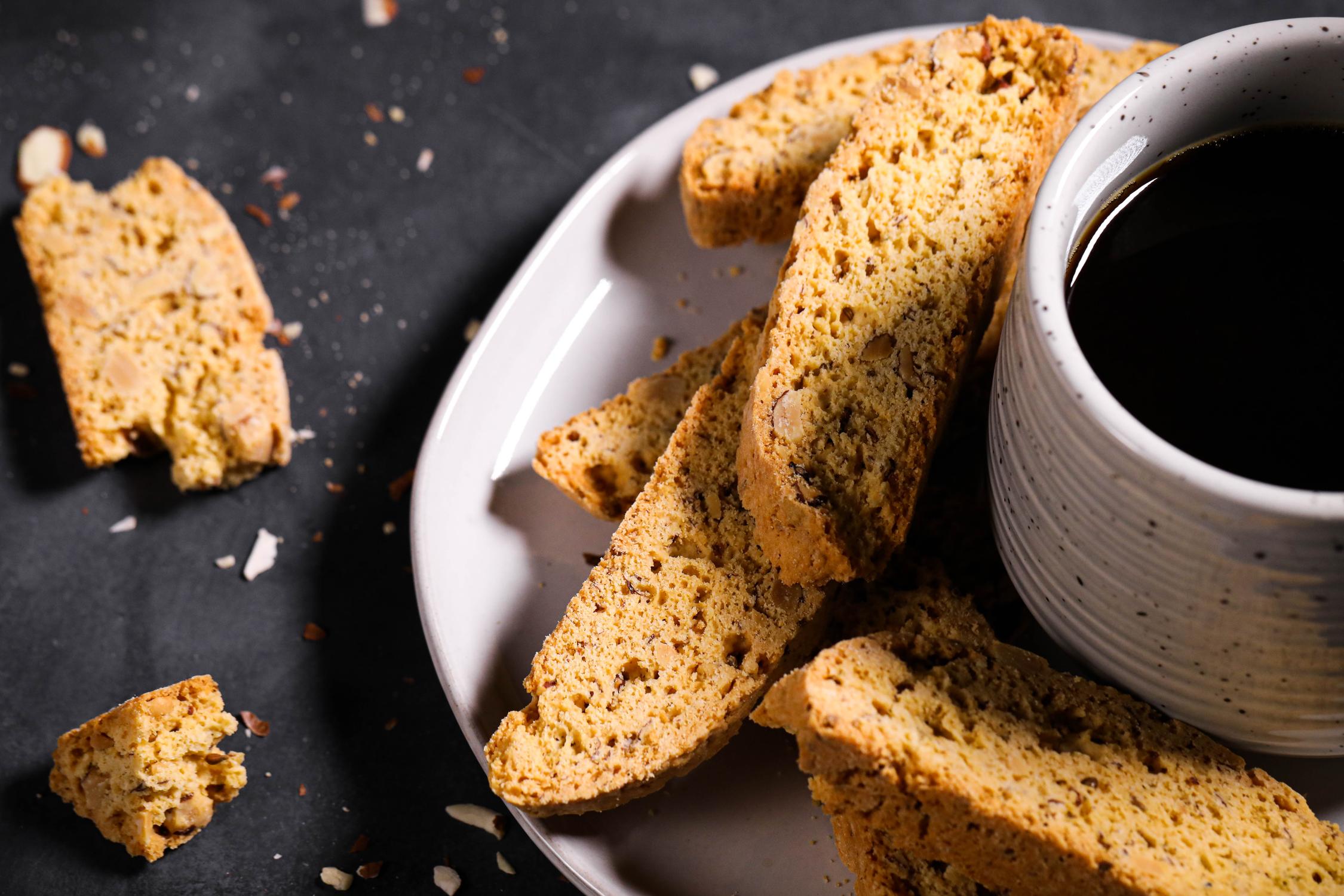 Antonio Mattei Almond Biscotti from Italy in classic blue bag