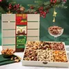 Nut Cracker themed Bonnie and Pop Savory snacker stash holiday edition with 6 nuts shown serving for a holiday party