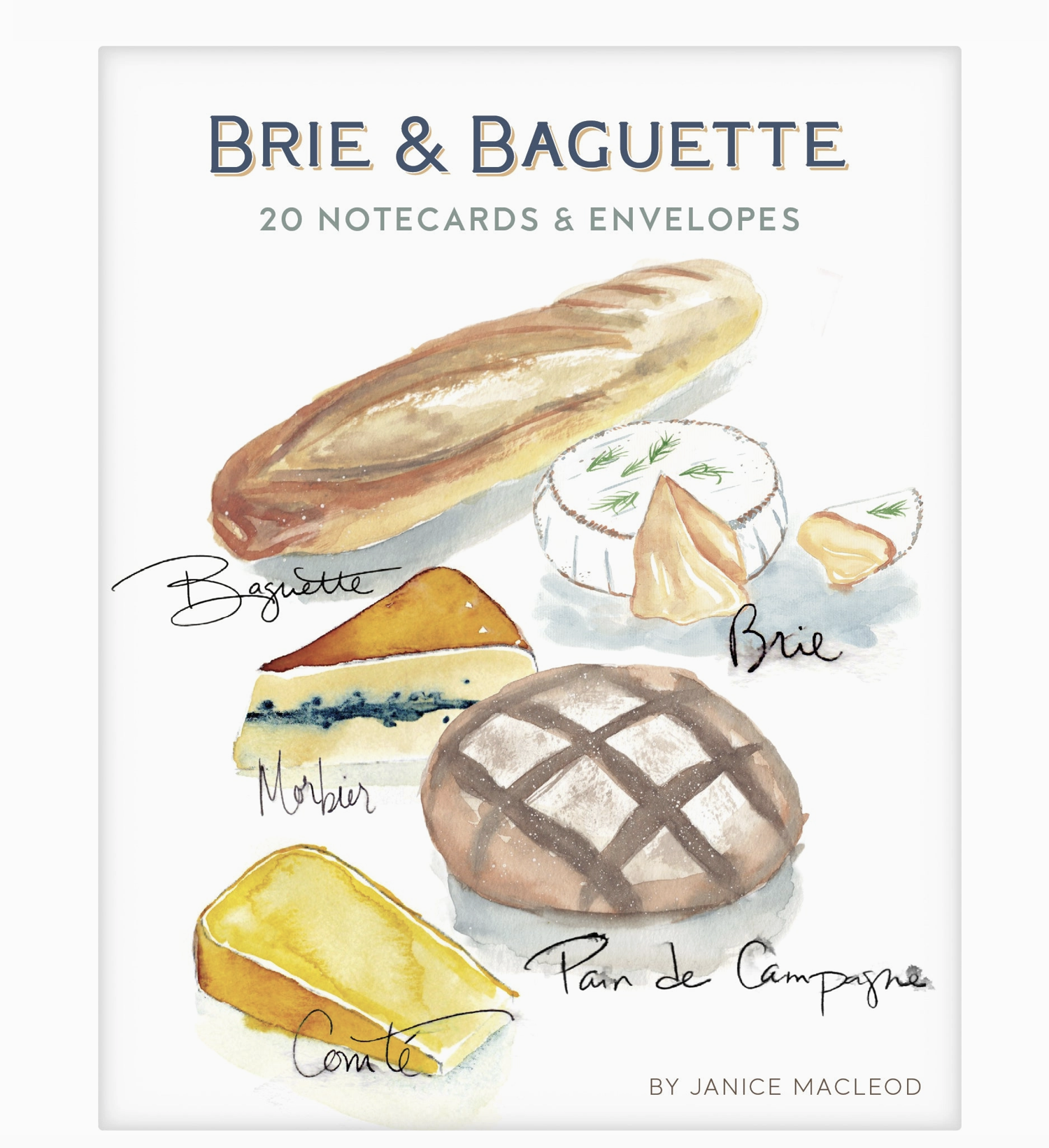 Brie and Baguettes Notecards 20 cards any occasion cards