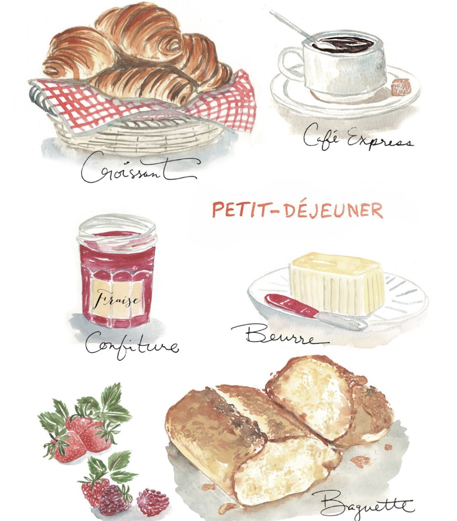 Brie and Baguettes Notecards 20 cards